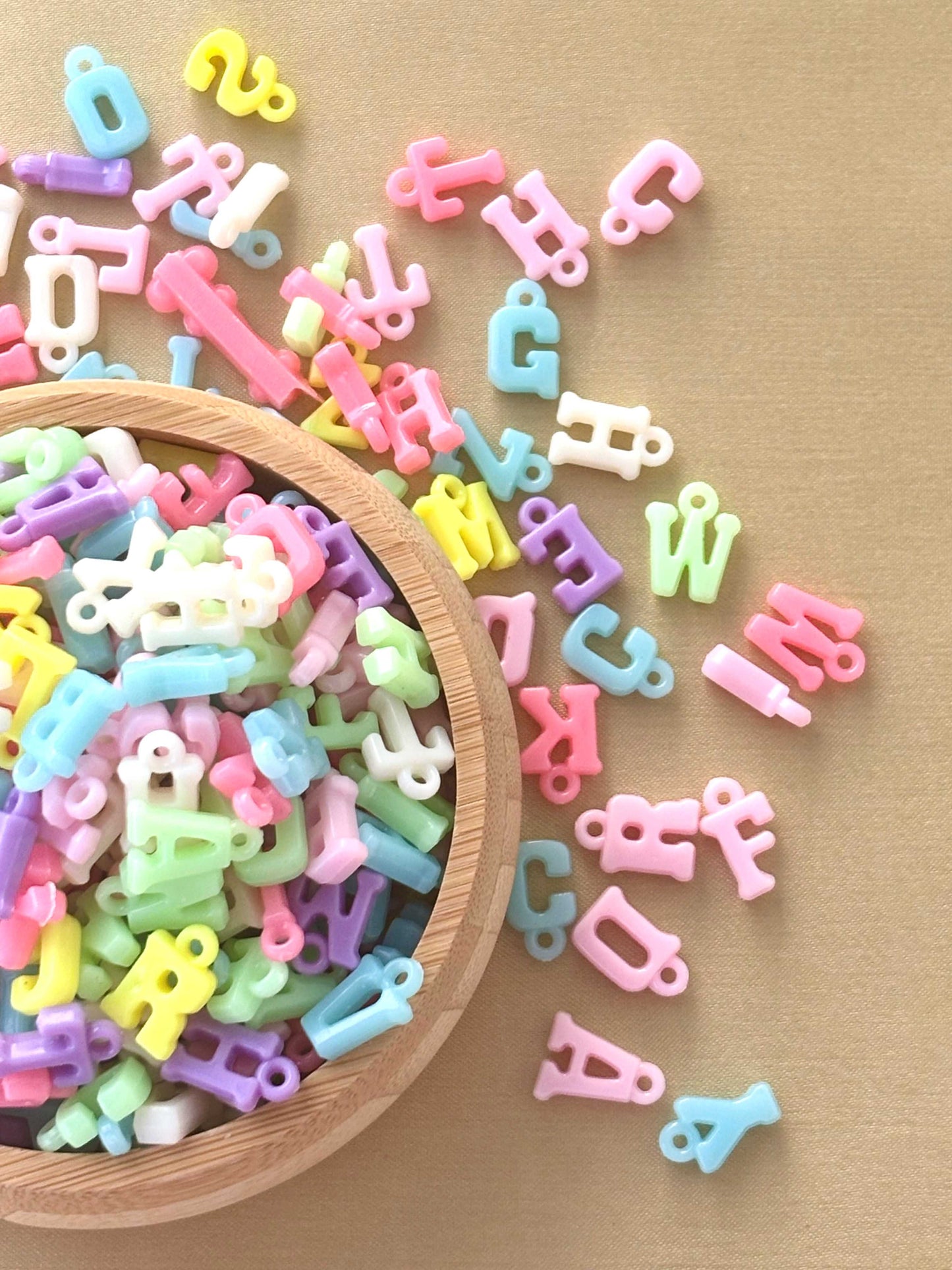 Soft-Hued Letter Beads