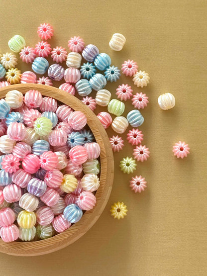 Pastel Iridescent Melon and Pumpkin Beads