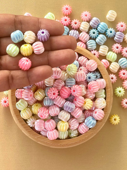 Pastel Iridescent Melon and Pumpkin Beads