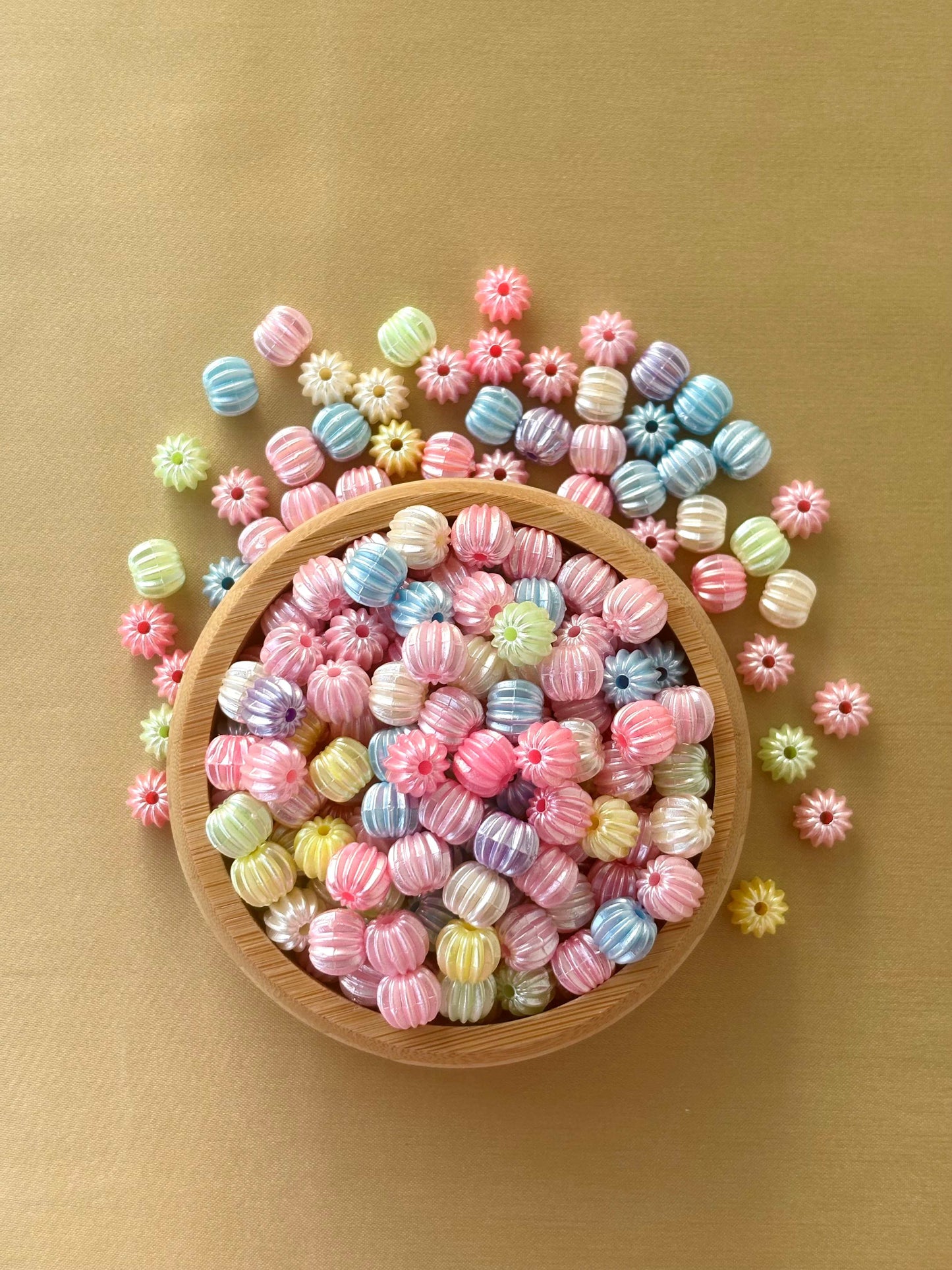 Pastel Iridescent Melon and Pumpkin Beads