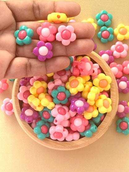 Chunky Colorful Acrylic Flower Beads