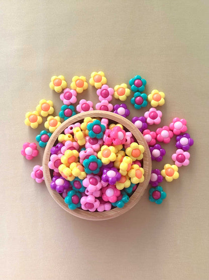 Chunky Colorful Acrylic Flower Beads