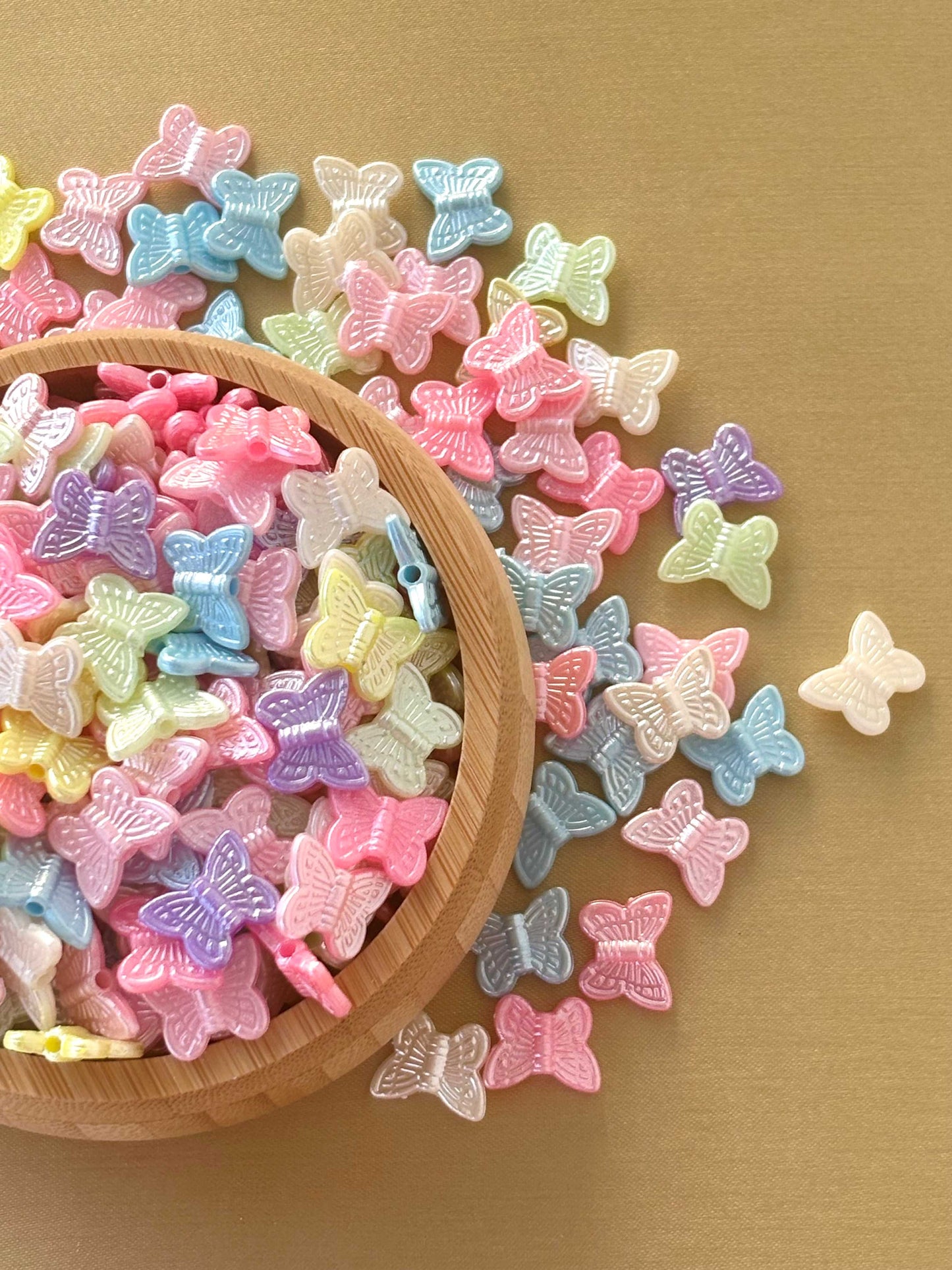 Butterfly-Shaped Beads in Pastel Hues