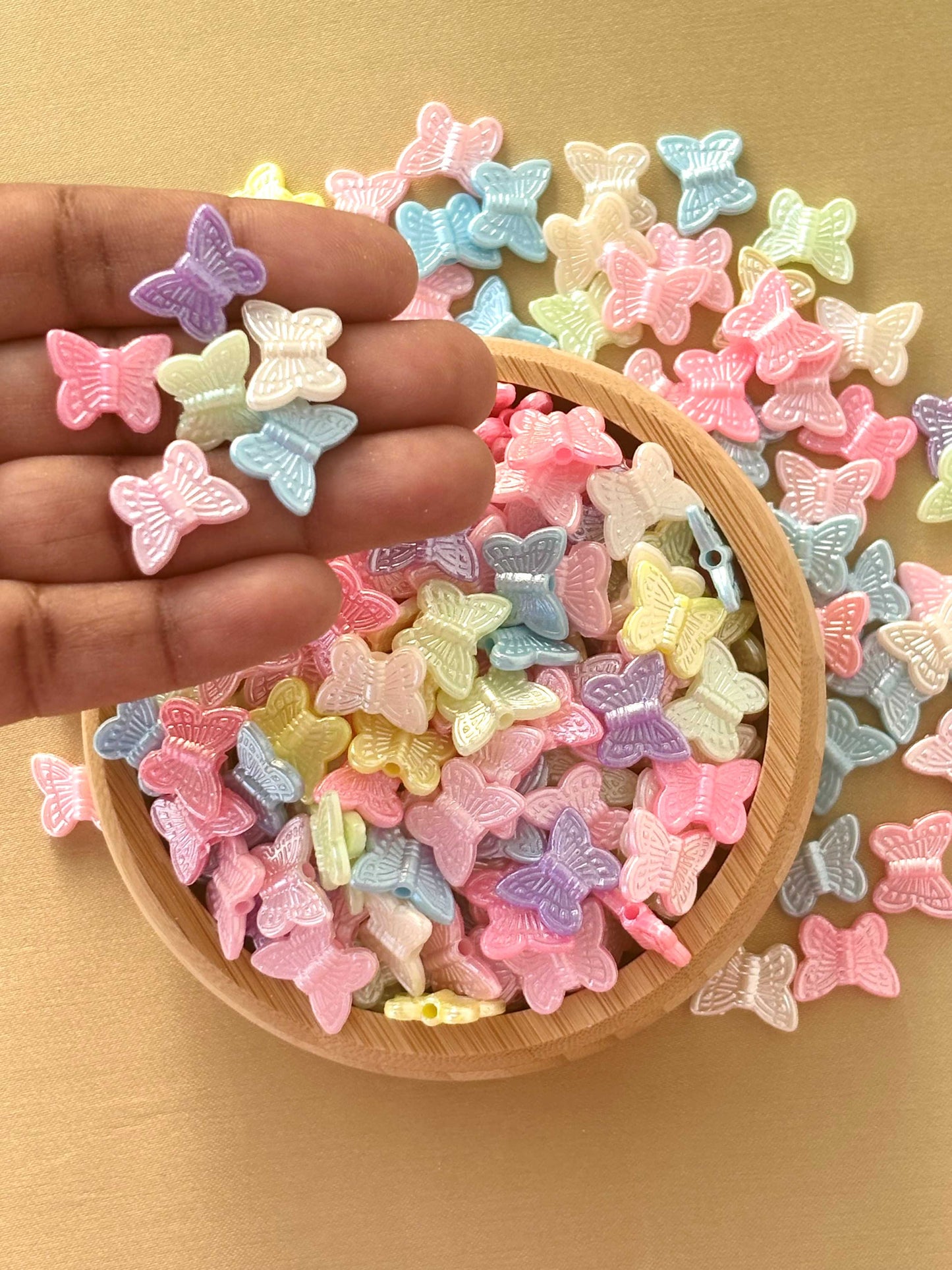 Butterfly-Shaped Beads in Pastel Hues