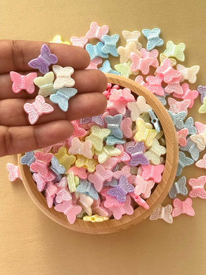 Butterfly-Shaped Beads in Pastel Hues