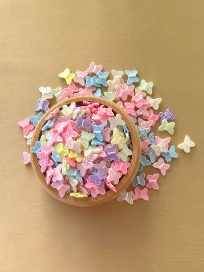 Butterfly-Shaped Beads in Pastel Hues