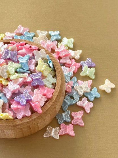Butterfly-Shaped Beads in Pastel Hues