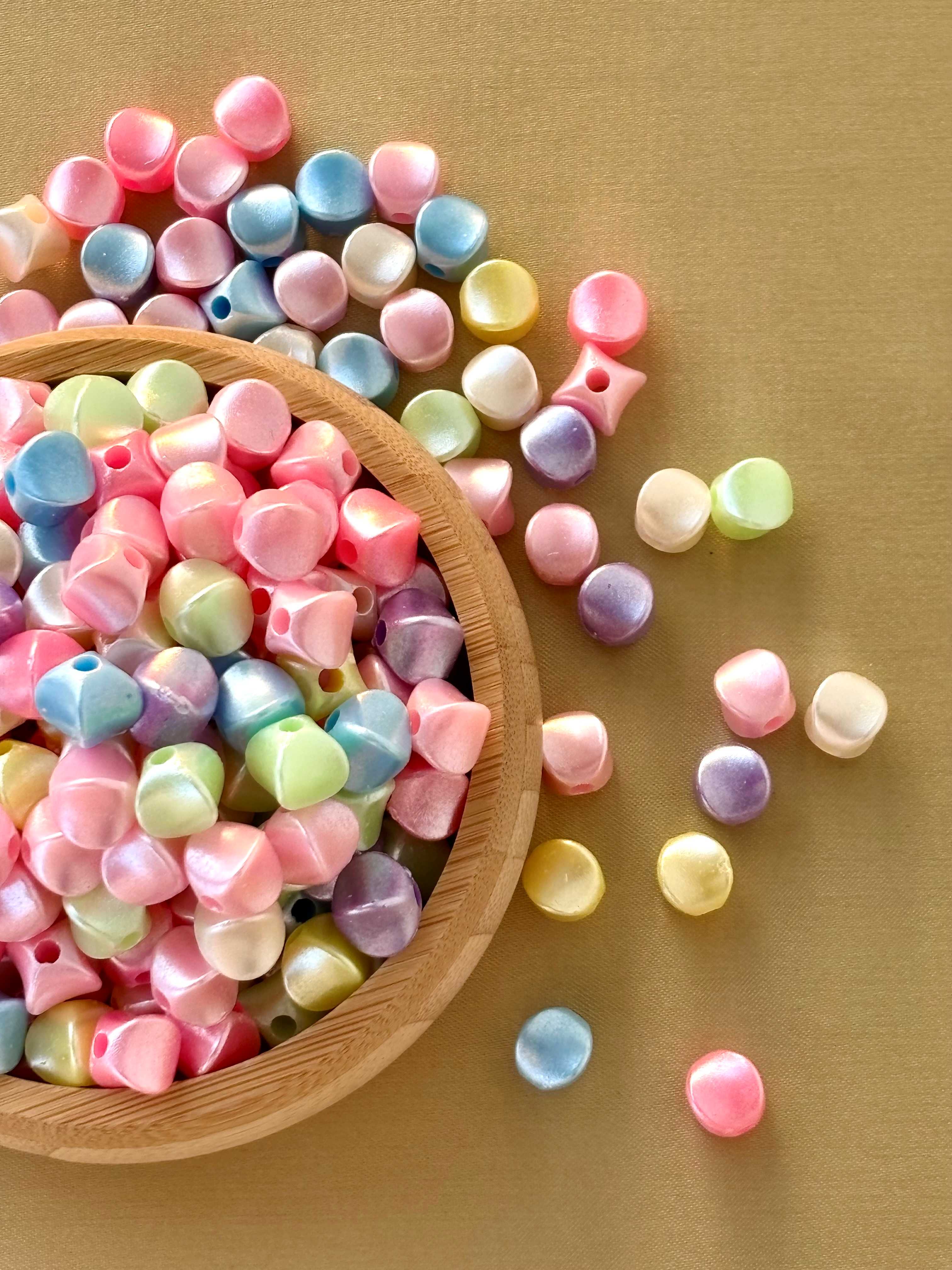 Pastel Iridescent Sugar Cube Beads