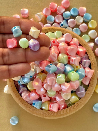 Pastel Iridescent Sugar Cube Beads