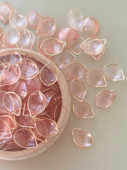 Gold-Edged Light Orange Petal Charms