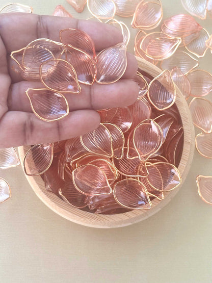 Gold-Edged Light Orange Petal Charms