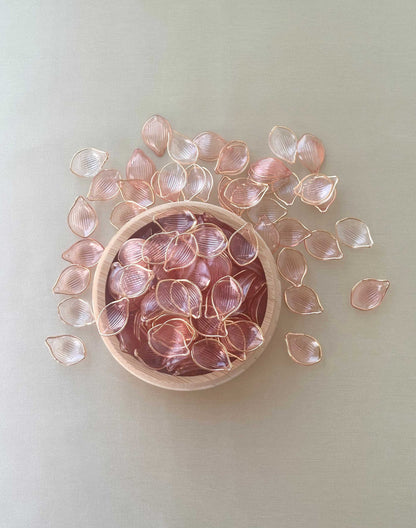 Gold-Edged Light Orange Petal Charms