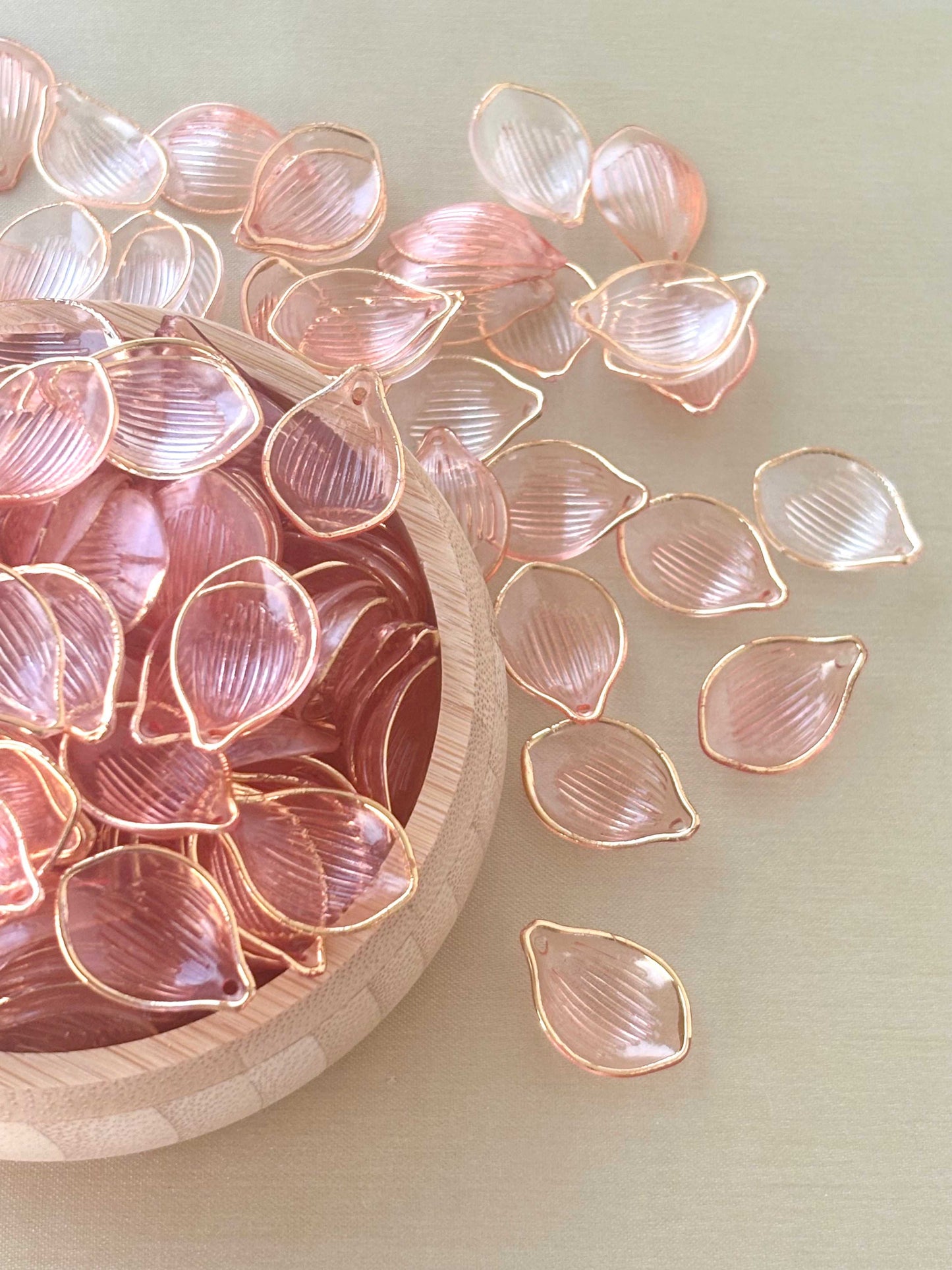Gold-Edged Light Orange Petal Charms
