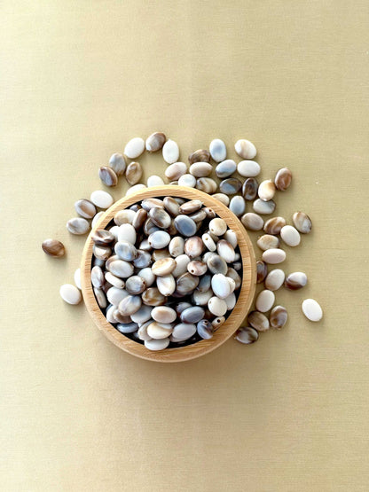 Marbled Earth Tone Oval Acrylic Beads