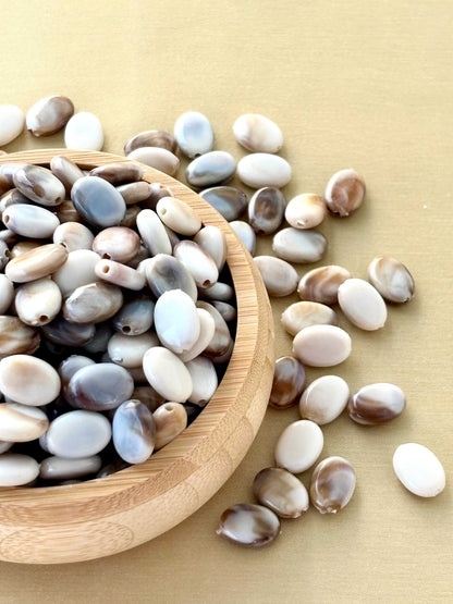 Marbled Earth Tone Oval Acrylic Beads