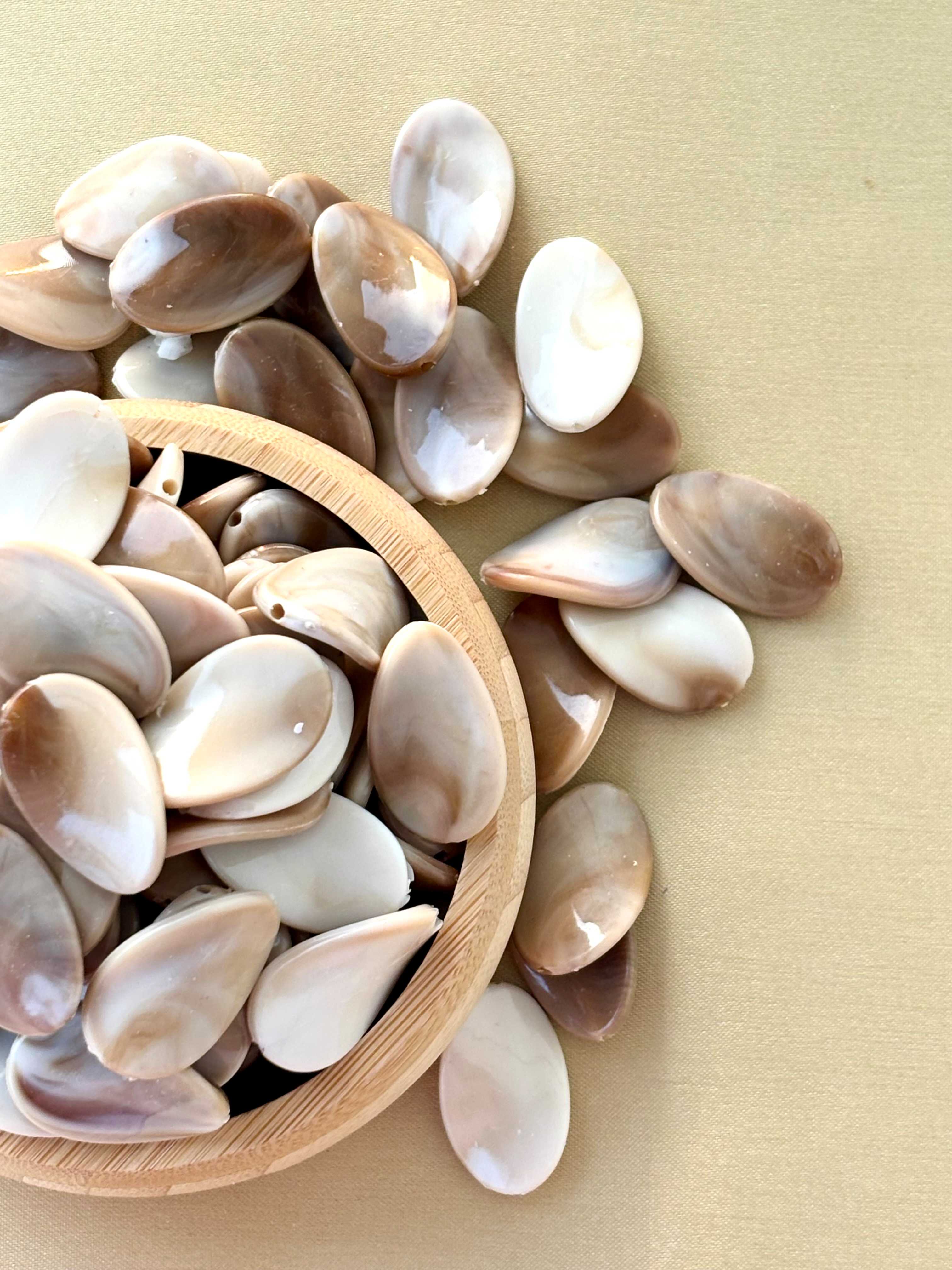 Large Marbled Earth Tone Teardrop Acrylic Beads