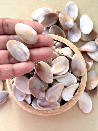 Large Marbled Earth Tone Teardrop Acrylic Beads