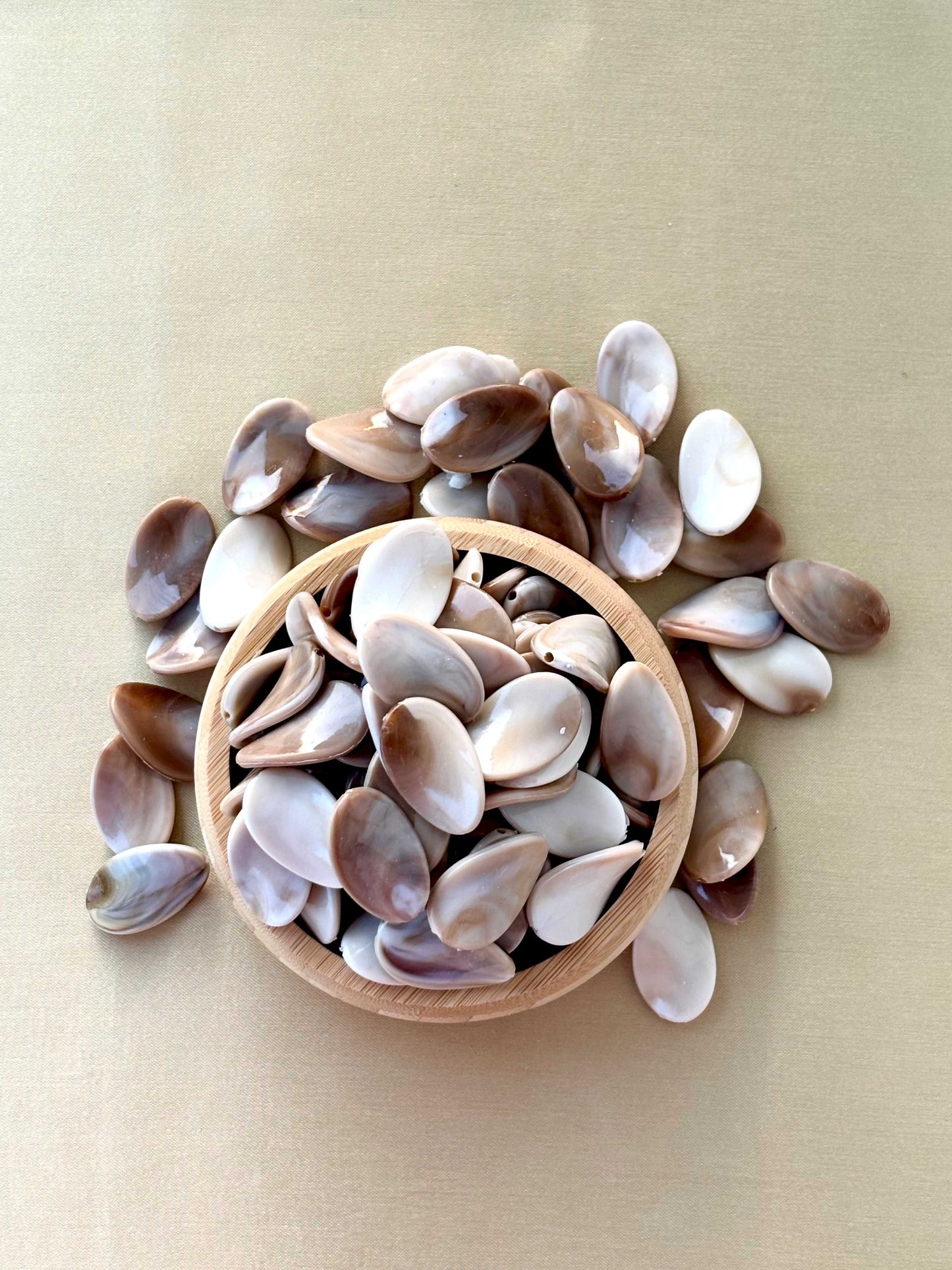 Large Marbled Earth Tone Teardrop Acrylic Beads