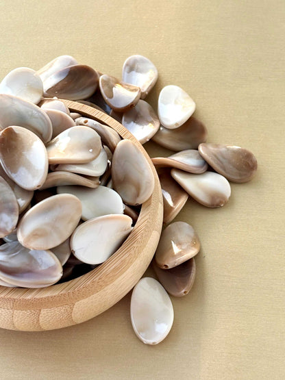 Large Marbled Earth Tone Teardrop Acrylic Beads