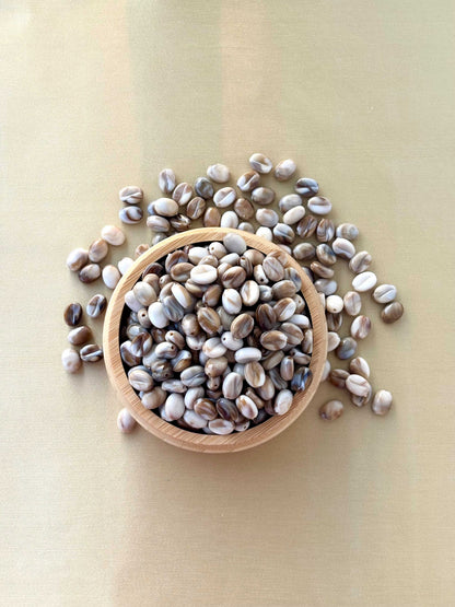 Marbled Earth Tone Coffee Bean Beads