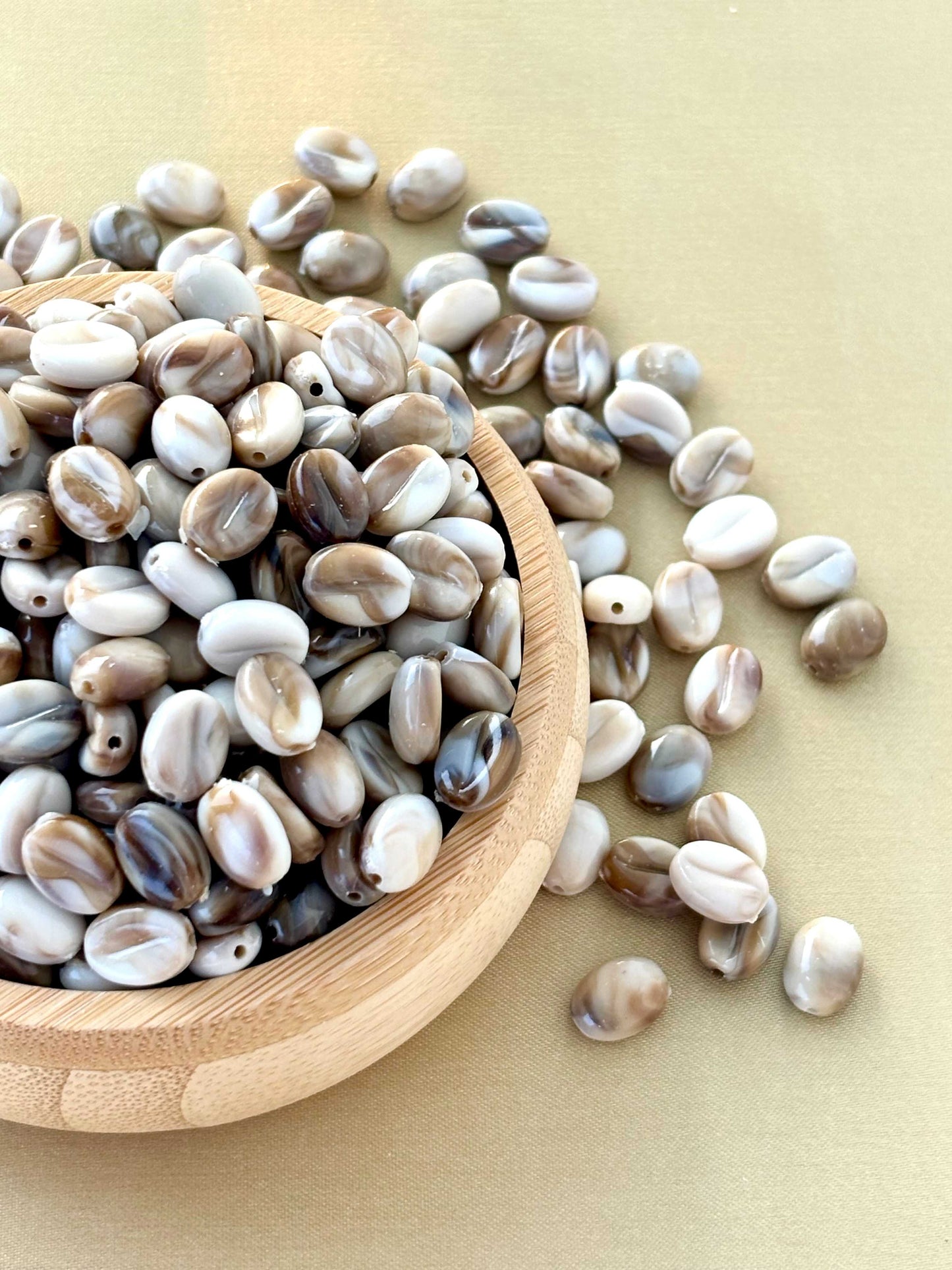Marbled Earth Tone Coffee Bean Beads
