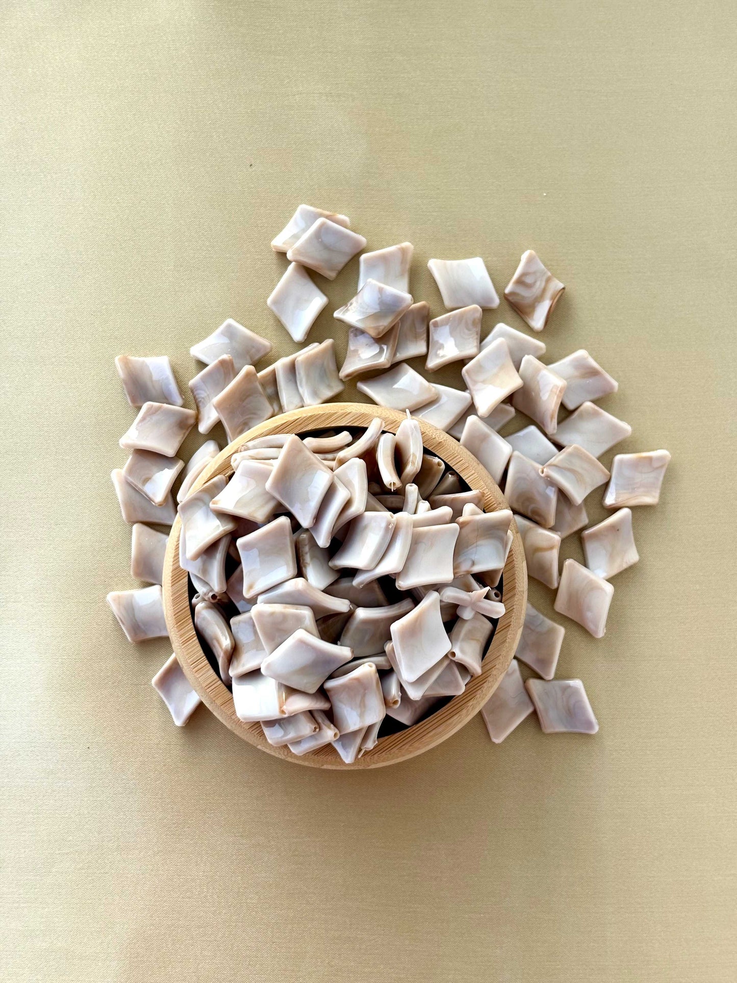 Marbled Earth Tone Rhombus Acrylic Beads