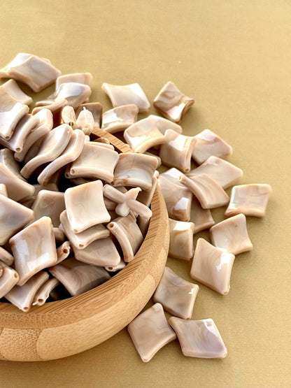 Marbled Earth Tone Rhombus Acrylic Beads