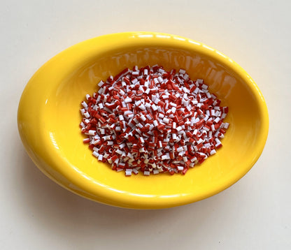 Red and White Two Cut Two Tone Beads