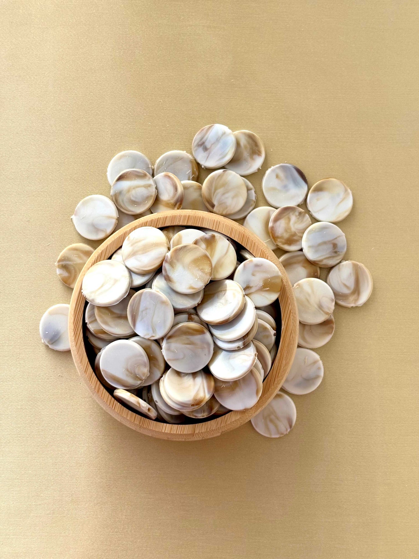 Marbled Earth Tone Round Coin Acrylic Beads