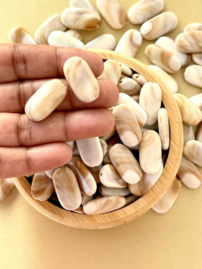 Marbled Earth Tone Oval Cushion Acrylic Beads