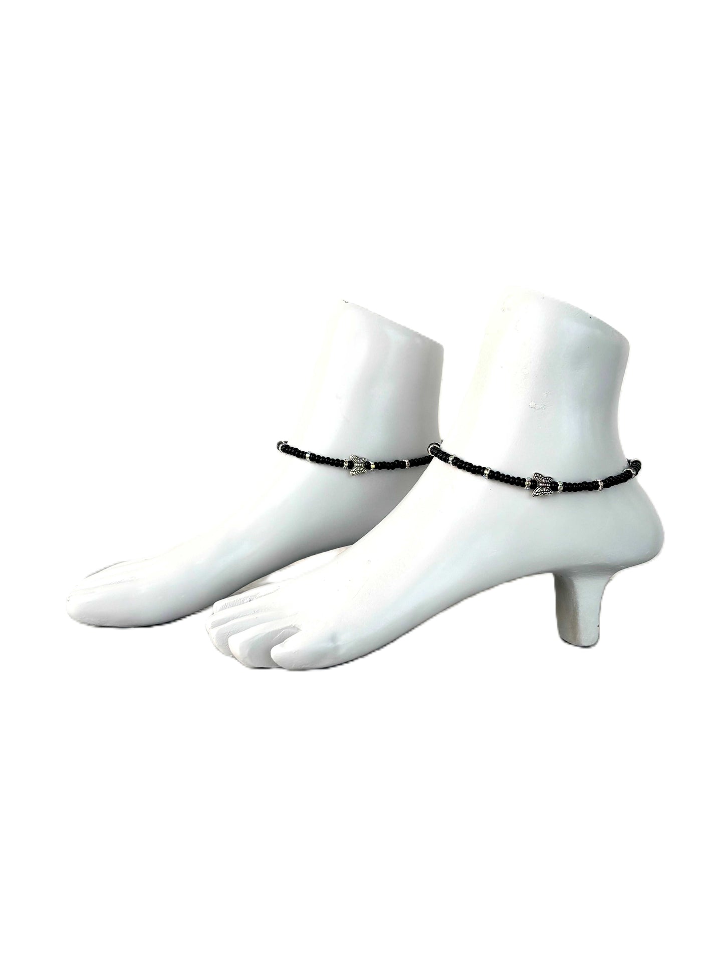 Seed Beads with Butterfly Anklets Size 9.5