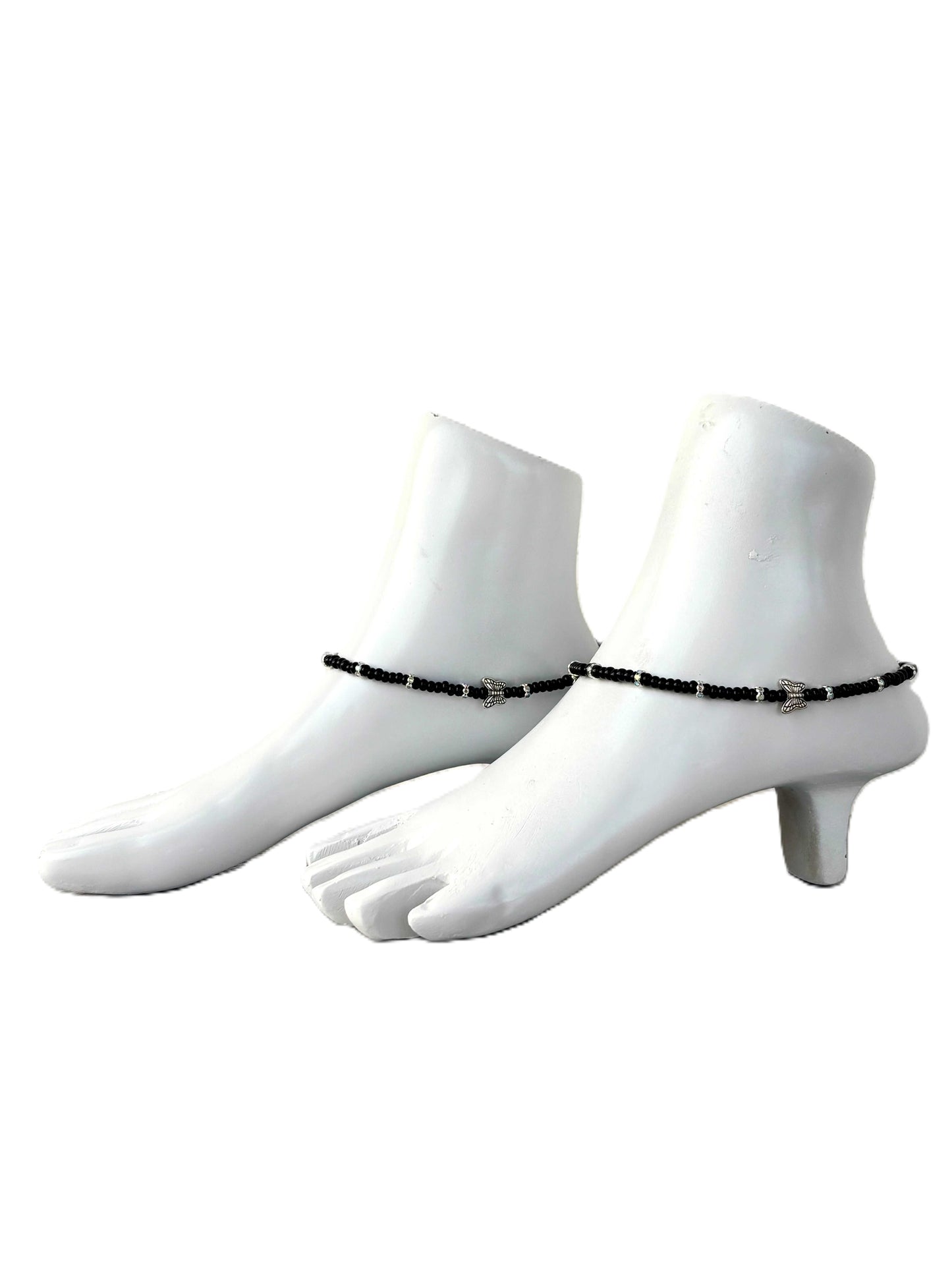 Seed Beads with Butterfly Anklets Size 10.5