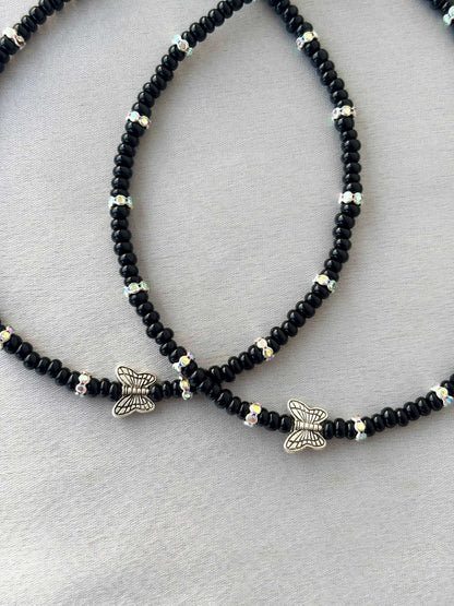 Seed Beads with Butterfly Anklets Size 10.5