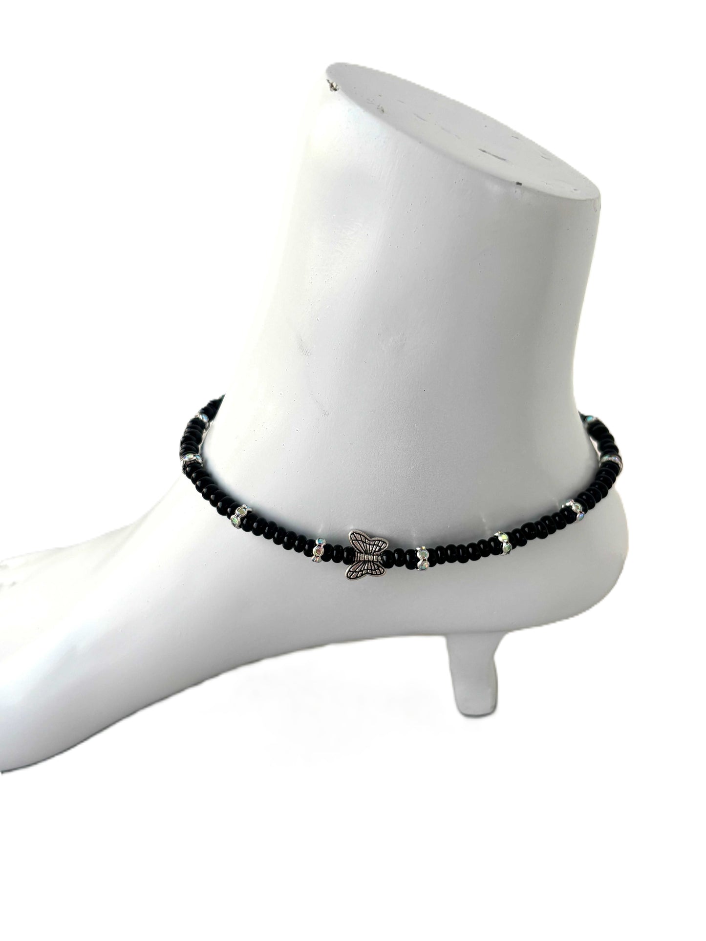 Seed Beads with Butterfly Anklets Size 10.5