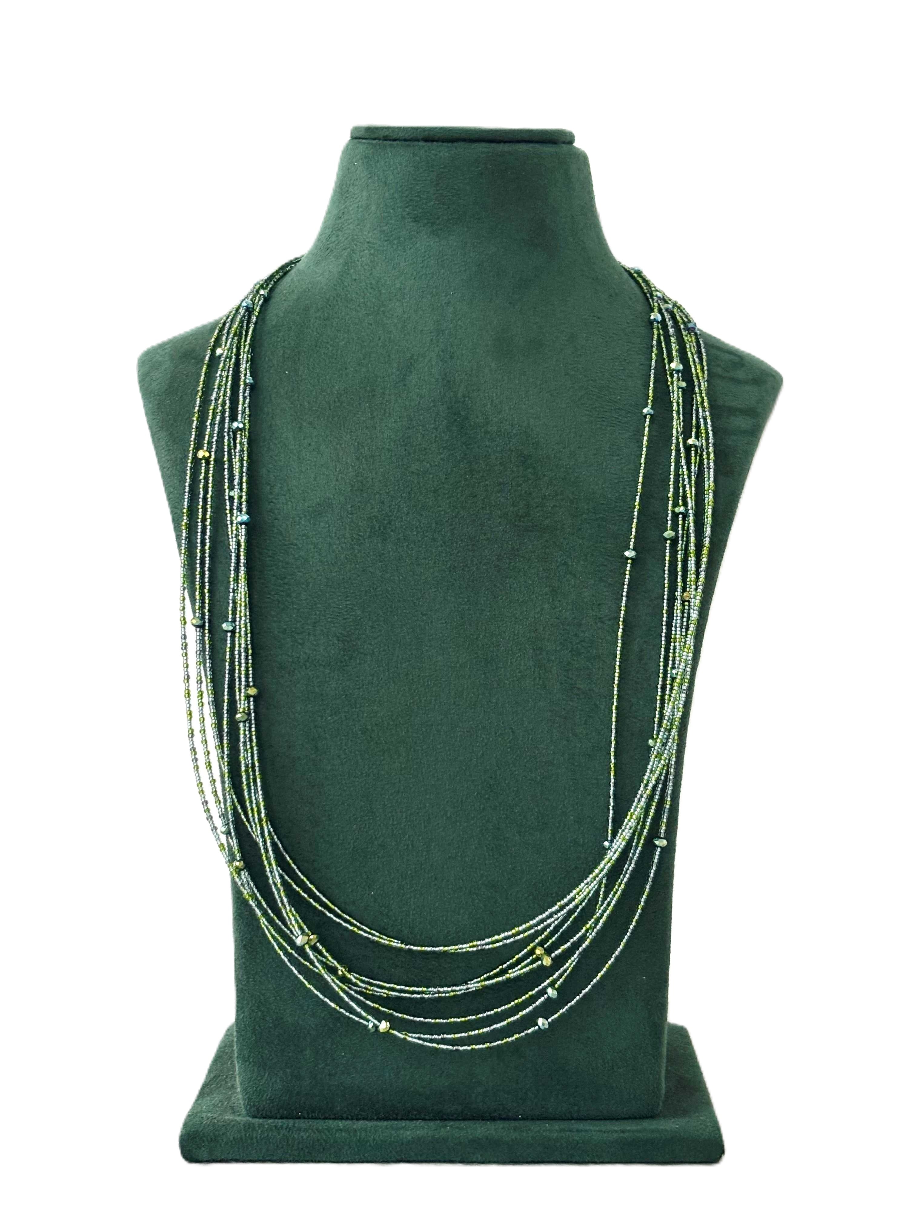Multi-Strand Seed Bead Waterfall Necklace