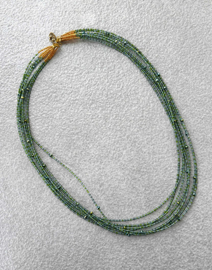 Multi-Strand Seed Bead Waterfall Necklace