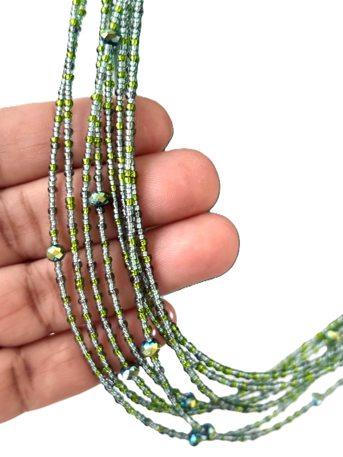 Multi-Strand Seed Bead Waterfall Necklace