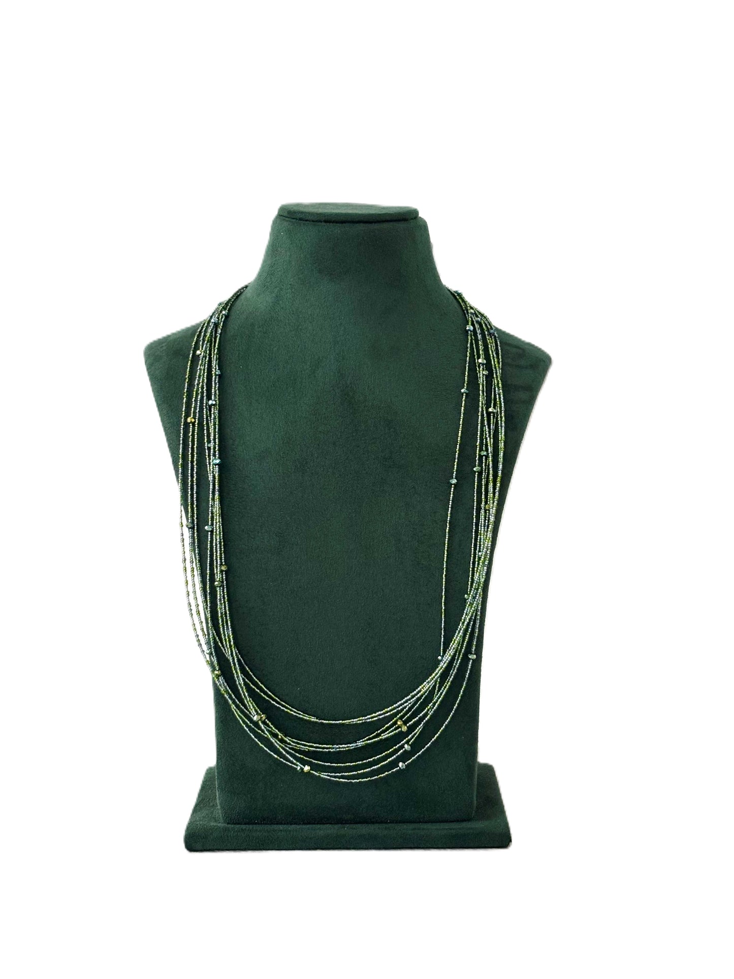 Multi-Strand Seed Bead Waterfall Necklace