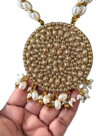 Champagne Crystal Medallion Necklace