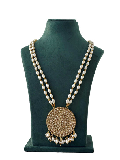 Champagne Crystal Medallion Necklace