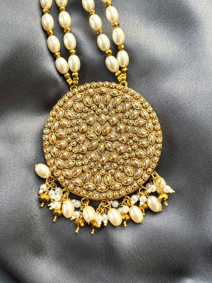 Champagne Crystal Medallion Necklace