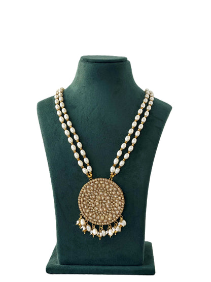 Champagne Crystal Medallion Necklace