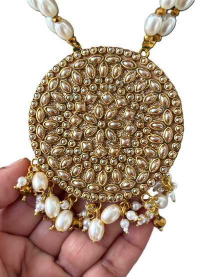 Champagne Crystal Medallion Necklace