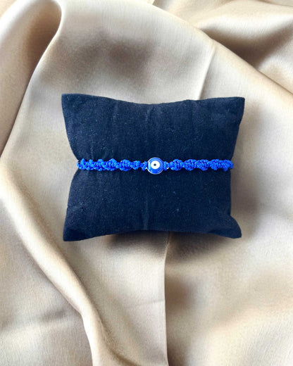 Cobalt Blue Macramé Evil Eye Bracelet for Kids