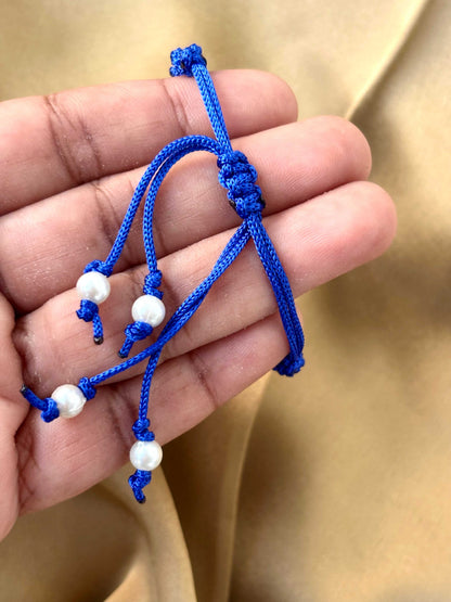Cobalt Blue Macramé Evil Eye Bracelet for Kids