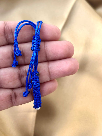 Macramé Evil Eye Bracelet with Pearl Accents