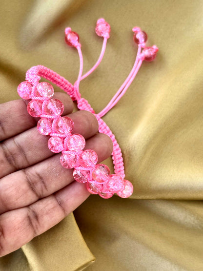 Baby Pink Bead Macramé Bracelet