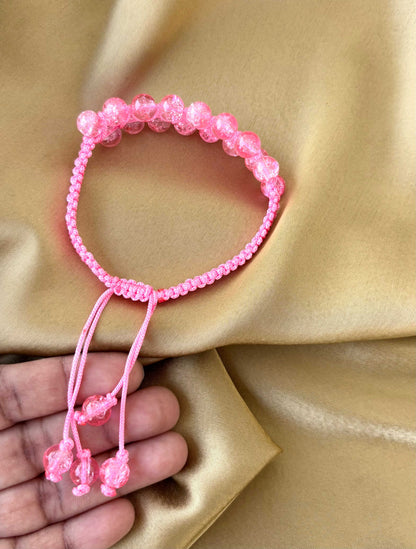 Baby Pink Bead Macramé Bracelet