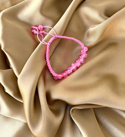 Baby Pink Bead Macramé Bracelet
