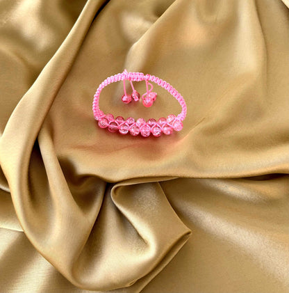 Baby Pink Bead Macramé Bracelet